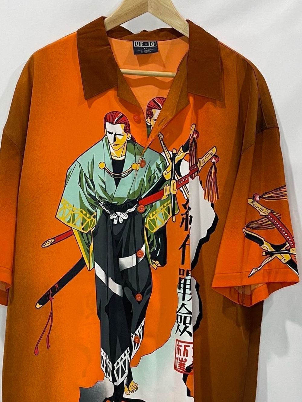 Orange Samurai Y2k Club Shirt Size XL